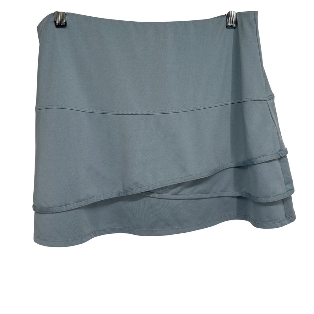 Lucky in Love Tennis Skort XL 16 Blue Tiered Layered Golf Athletic Skirt Women
